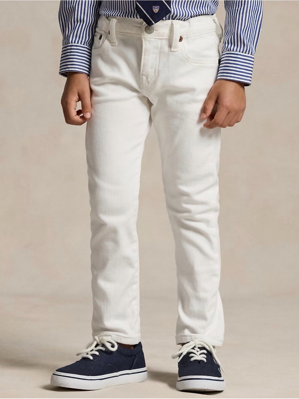 NWT Polo Ralph Lauren Boys The Sullivan Slim White Stretch Jeans